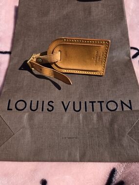 Louis Vuitton Vachetta Leather Luggage Tag in Honey Tan
